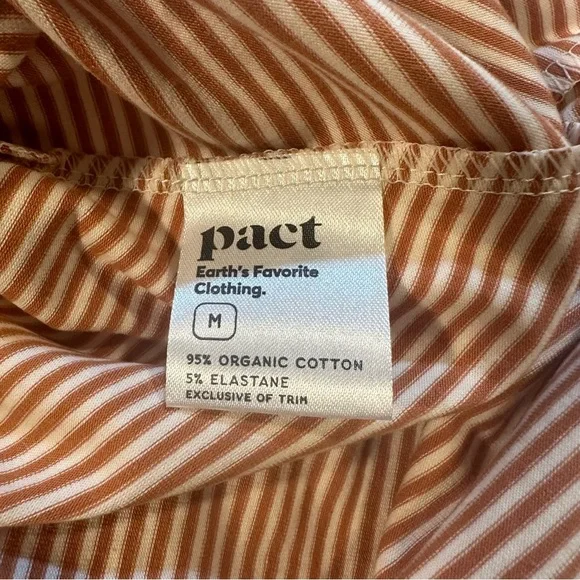 NWT Pact Organic Cotton Blend Tie Back Fit & Flare Dress In Shell Stripe - Picture 10 of 15